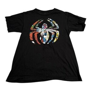 Marvel Spider Man Comic Print Black T Shirt Mens Size Medium‎